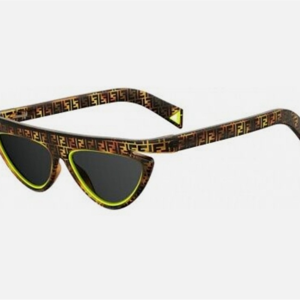 Fendi Black and Gold Patterned Sunglasses